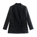 Double-Breasted Blazer Jacket-jackets > blazers > blazer jackets-Laventaire-Black-XS-Laventaire