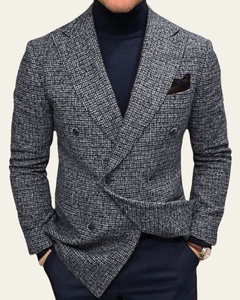 Double Breasted Casual Blazer-blazers > casual blazer-Laventaire-Laventaire