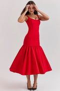 Dropped Waist Formal Midi Dress-dresses > midi dress > formal dress-Laventaire-Laventaire