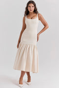 Dropped Waist Formal Midi Dress-dresses > midi dress > formal dress-Laventaire-Laventaire
