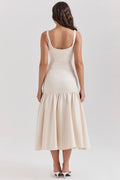 Dropped Waist Formal Midi Dress-dresses > midi dress > formal dress-Laventaire-Laventaire
