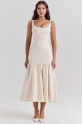 Dropped Waist Formal Midi Dress-dresses > midi dress > formal dress-Laventaire-Laventaire