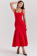Dropped Waist Formal Midi Dress-dresses > midi dress > formal dress-Laventaire-Laventaire