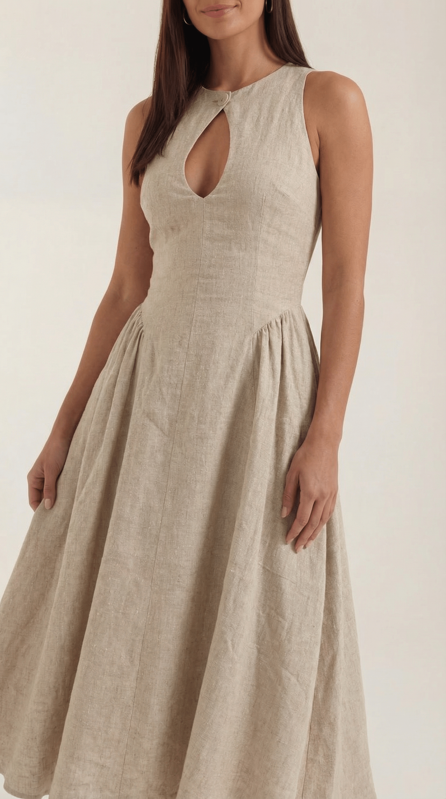 Elegant A-Line Midi Dress-dresses > midi dress-Laventaire-Laventaire