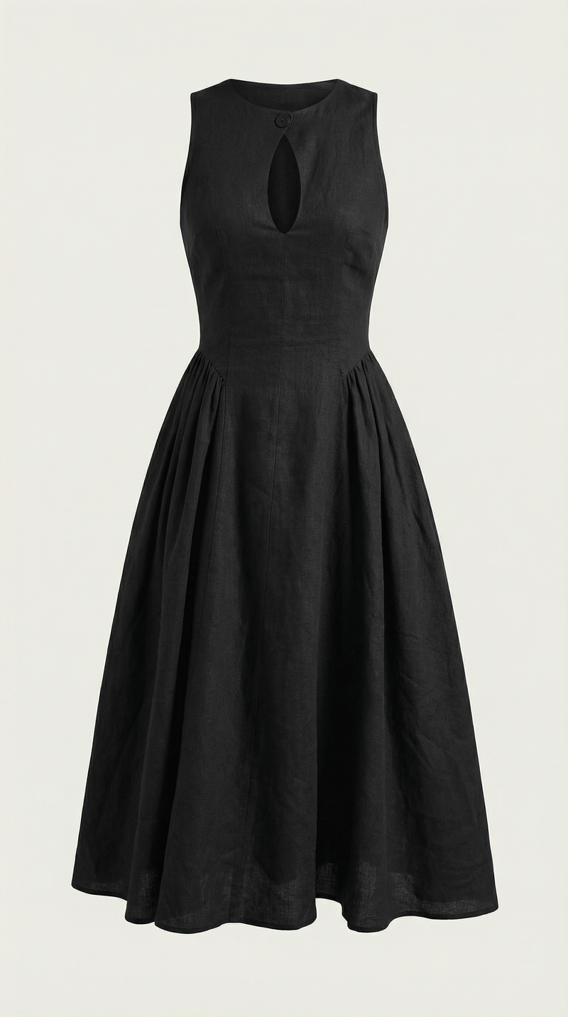 Elegant A-Line Midi Dress-dresses > midi dress-Laventaire-Laventaire