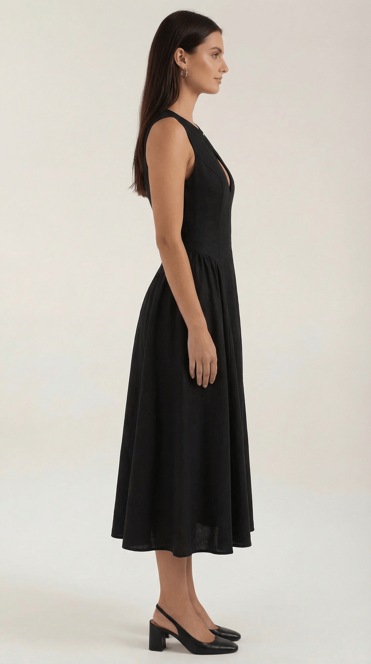 Elegant A-Line Midi Dress-dresses > midi dress-Laventaire-Laventaire