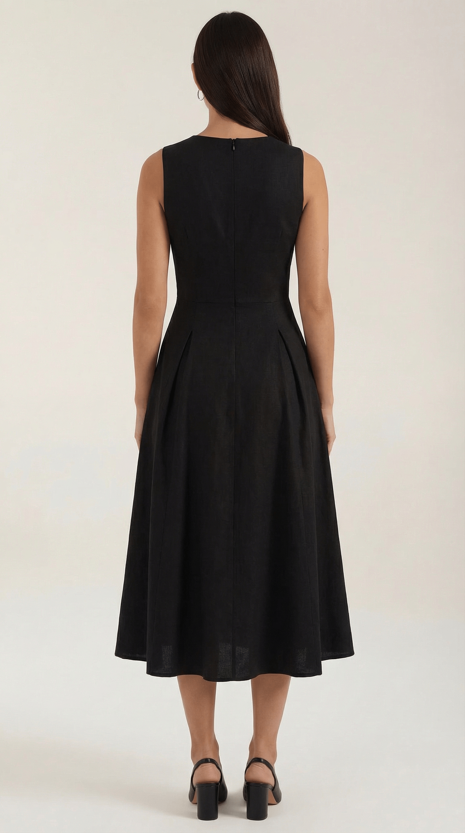 Elegant A-Line Midi Dress-dresses > midi dress-Laventaire-Laventaire