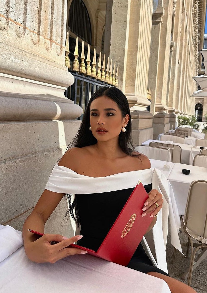 Elegant Asymmetric Midi Dress-dresses > midi dress-Laventaire-Laventaire