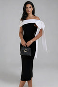 Elegant Asymmetric Midi Dress-dresses > midi dress-Laventaire-Laventaire