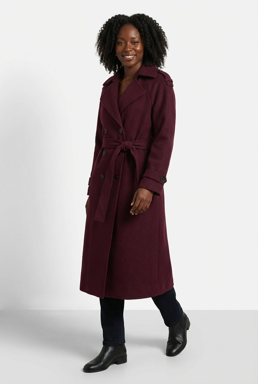 Elegant Belted Long Trench Coat-coats > trench coats-Laventaire-Laventaire