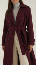 Elegant Belted Long Trench Coat-coats > trench coats-Laventaire-Laventaire