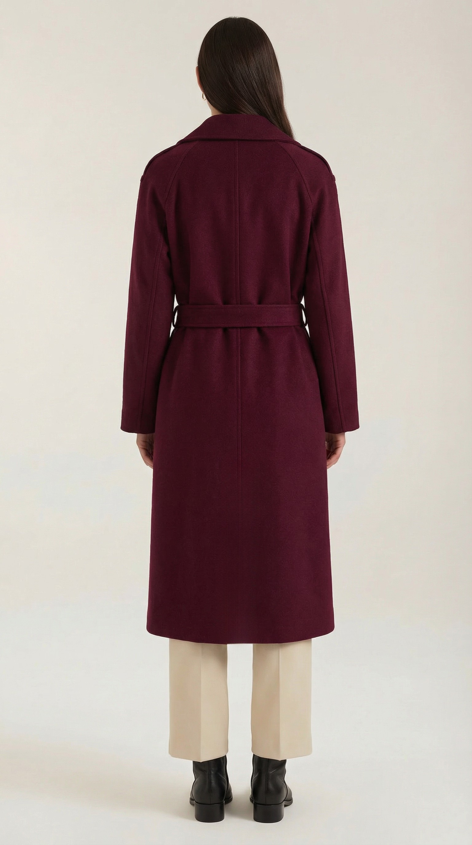 Elegant Belted Long Trench Coat-coats > trench coats-Laventaire-Laventaire
