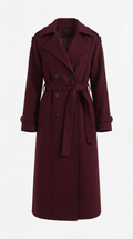 Elegant Belted Long Trench Coat-coats > trench coats-Laventaire-Laventaire