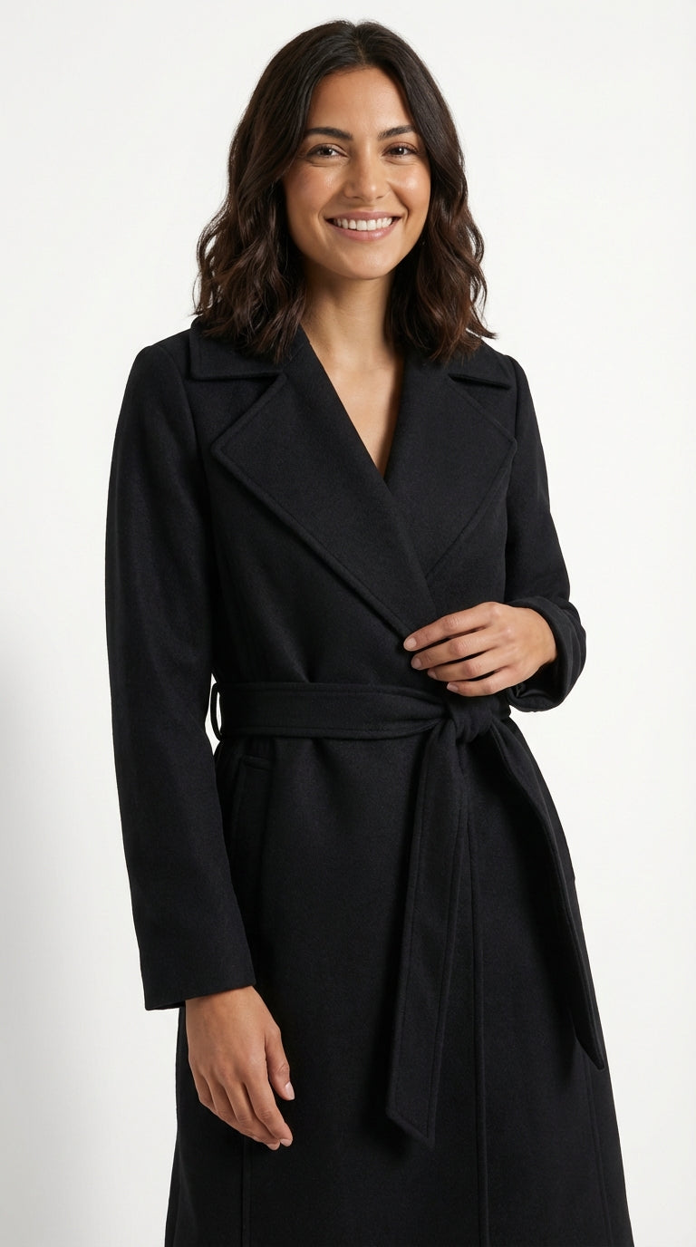 Elegant Belted Trench Coat-outerwear > trench coat-Laventaire-Laventaire