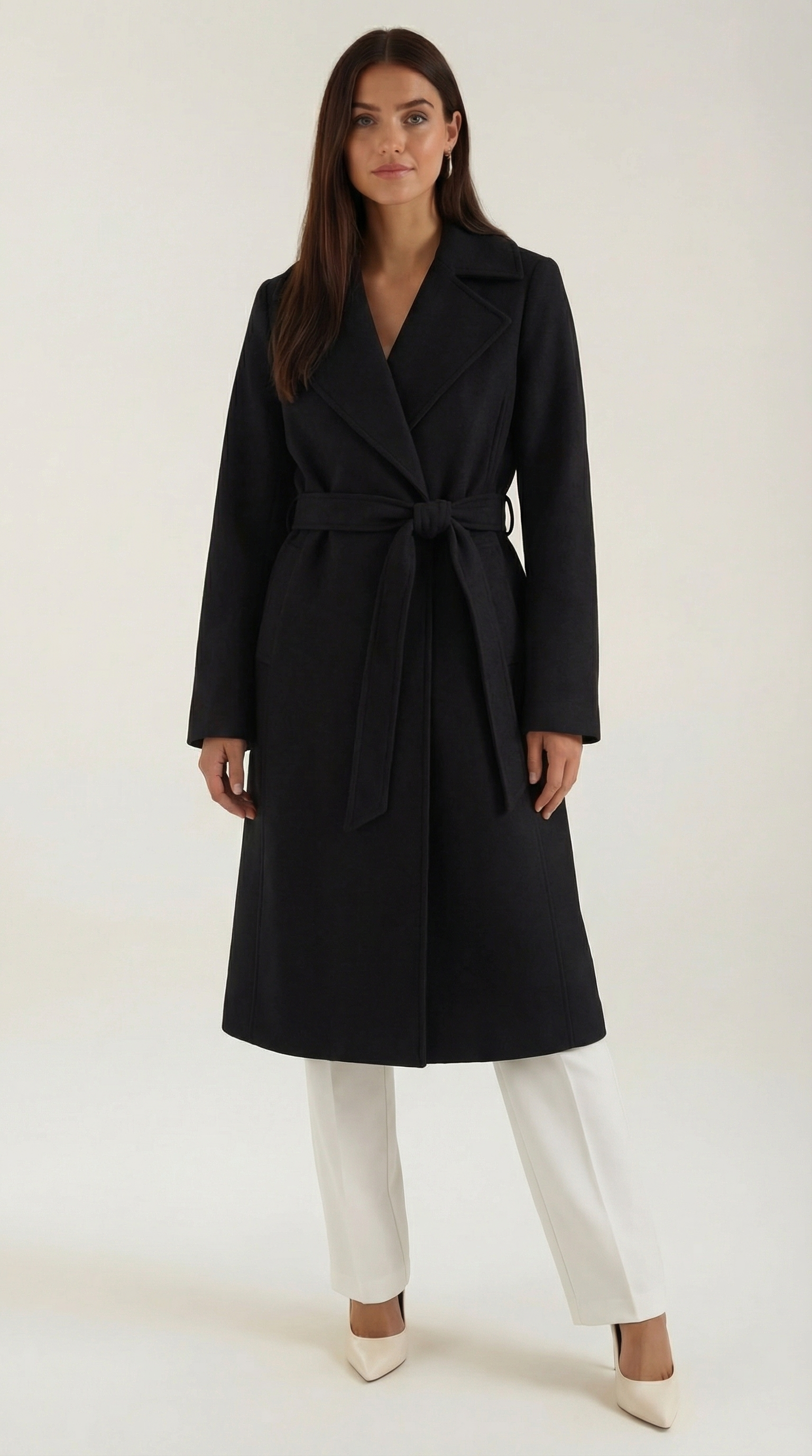 Elegant Belted Trench Coat-outerwear > trench coat-Laventaire-Laventaire