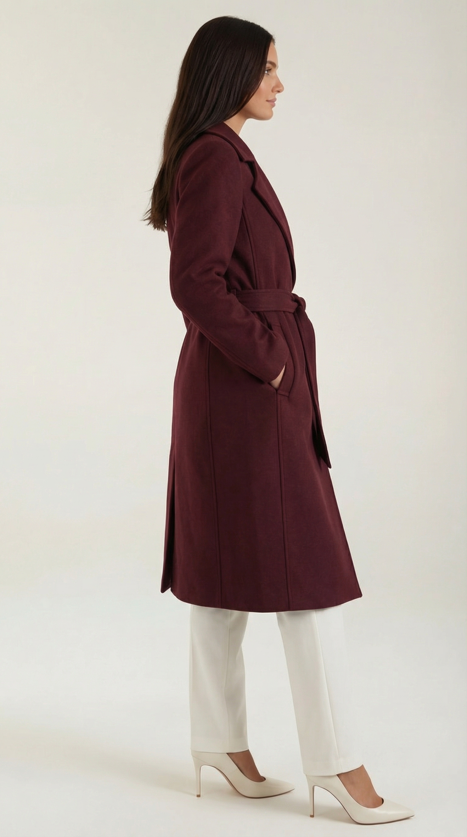 Elegant Belted Trench Coat-outerwear > trench coat-Laventaire-Laventaire