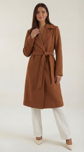 Elegant Belted Trench Coat-outerwear > trench coat-Laventaire-Camel-XS-Laventaire
