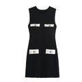 Elegant Black Mini Dress-dresses > mini dress-Laventaire-Laventaire
