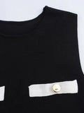 Elegant Black Mini Dress-dresses > mini dress-Laventaire-Laventaire