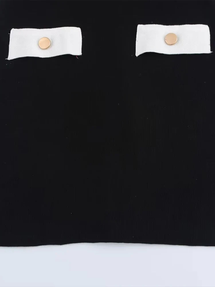 Elegant Black Mini Dress-dresses > mini dress-Laventaire-Laventaire