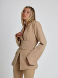 Elegant Blazer Jacket Fit-jackets > blazers-Laventaire-Khaki-S-Laventaire