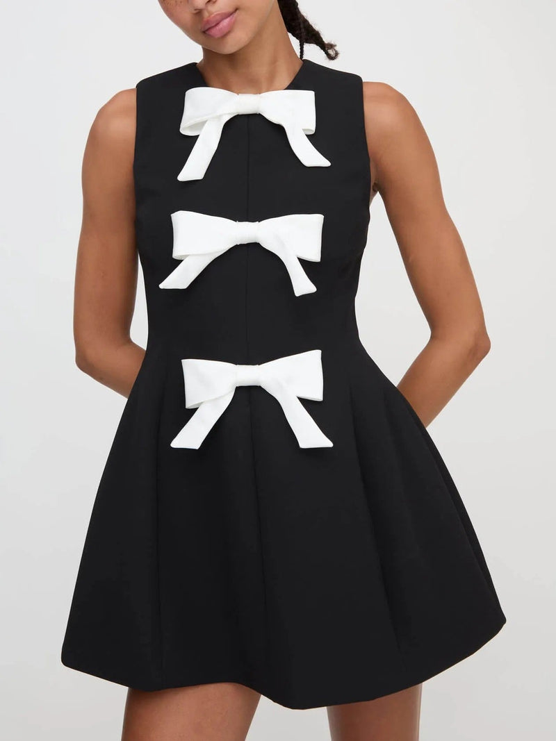 Elegant Bow Mini Dress-dresses > mini dress-Laventaire-Laventaire