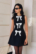 Elegant Bow Mini Dress-dresses > mini dress-Laventaire-Laventaire