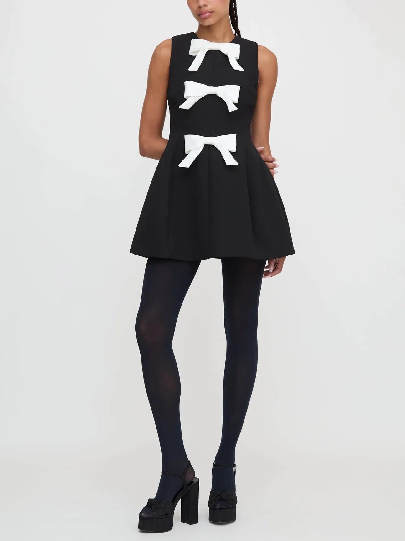 Elegant Bow Mini Dress-dresses > mini dress-Laventaire-Laventaire