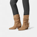 Elegant Chunky Heel Boots-footwear > boots > chunky heel boots-Laventaire-Laventaire