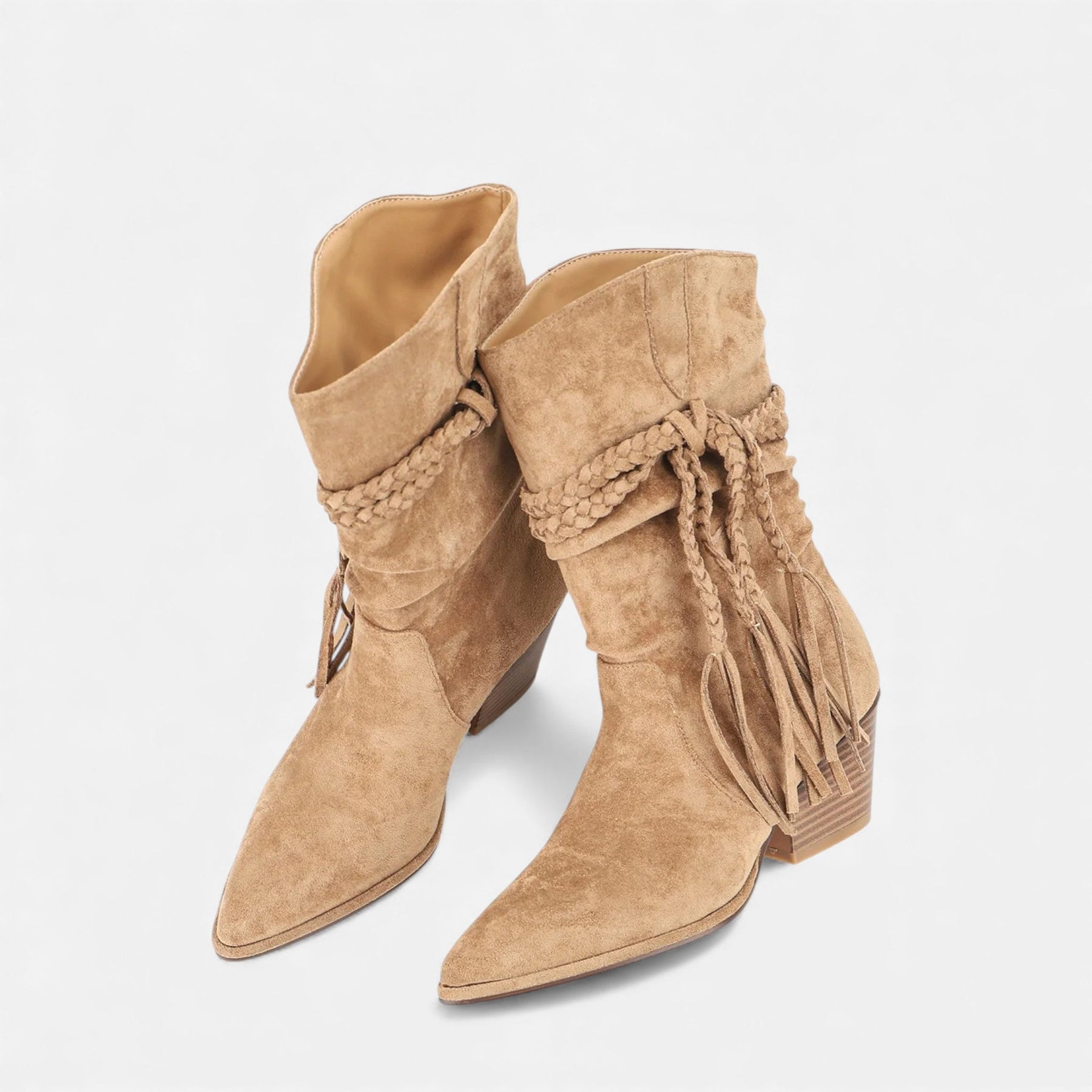 Elegant Chunky Heel Boots-footwear > boots > chunky heel boots-Laventaire-Laventaire