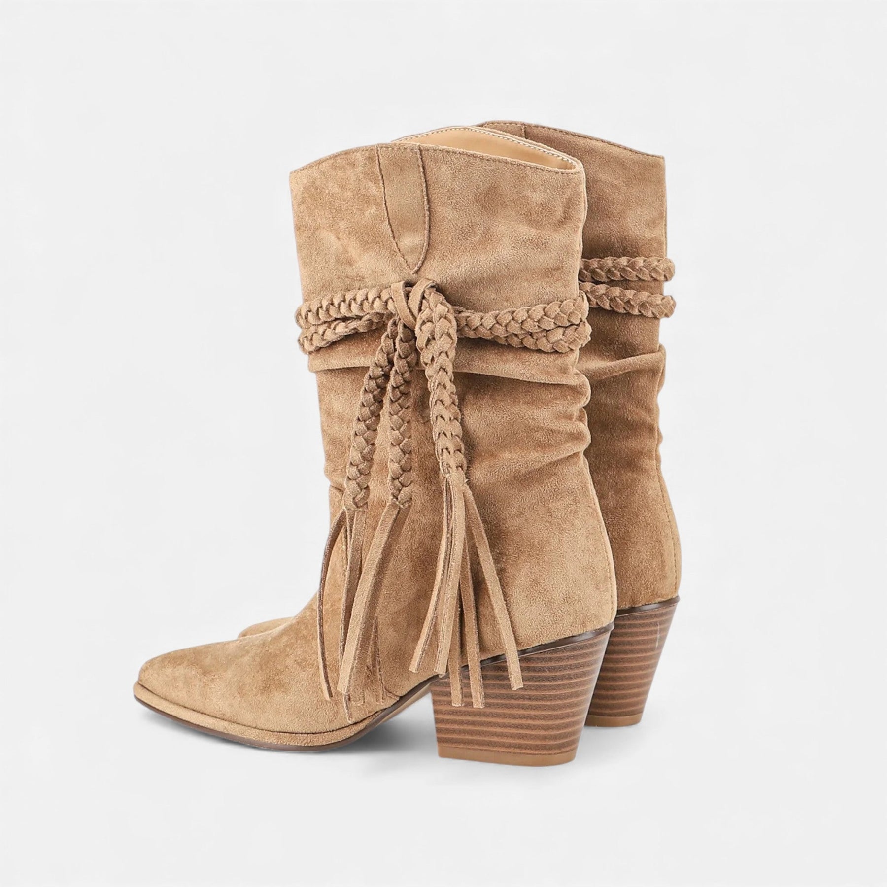 Elegant Chunky Heel Boots-footwear > boots > chunky heel boots-Laventaire-Laventaire