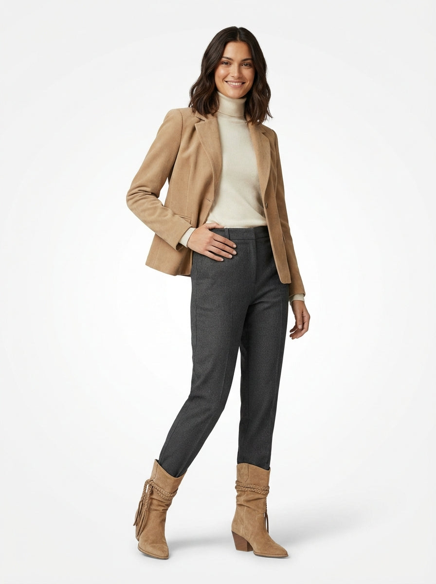 Elegant Chunky Heel Boots-footwear > boots > chunky heel boots-Laventaire-Laventaire