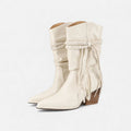 Elegant Chunky Heel Boots-footwear > boots > chunky heel boots-Laventaire-Cream-35-Laventaire