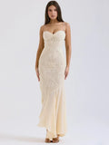 Elegant Cream Maxi Dress-dresses > maxi dress-Laventaire-Laventaire