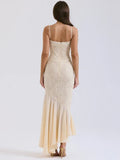Elegant Cream Maxi Dress-dresses > maxi dress-Laventaire-Laventaire