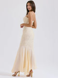 Elegant Cream Maxi Dress-dresses > maxi dress-Laventaire-Laventaire