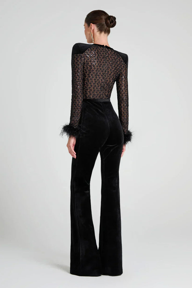 Elegant Feather Jumpsuit-jumpsuits > elegant jumpsuit-Laventaire-Laventaire