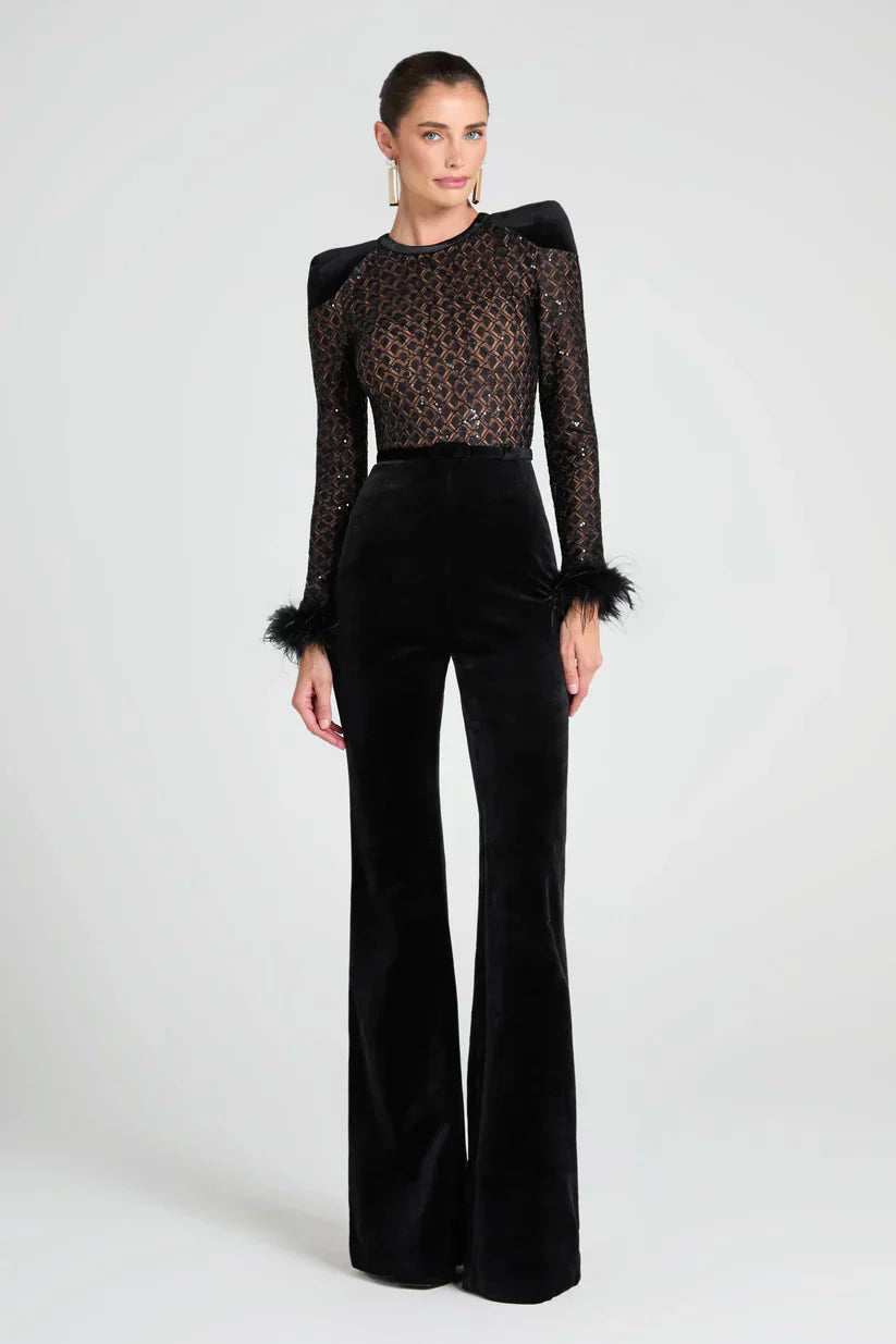 Elegant Feather Jumpsuit-jumpsuits > elegant jumpsuit-Laventaire-Laventaire