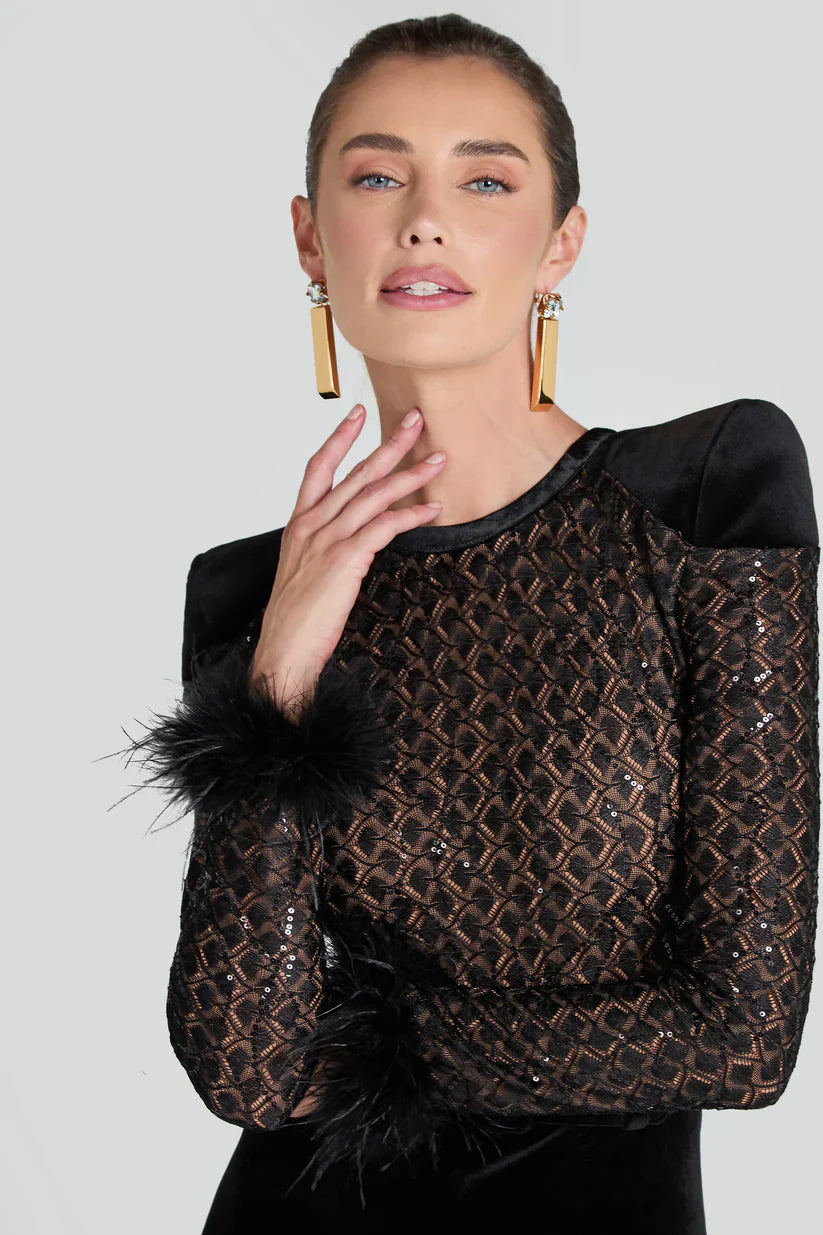 Elegant Feather Jumpsuit-jumpsuits > elegant jumpsuit-Laventaire-Laventaire