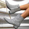 Elegant Glitter Ankle Boots-footwear > ankle boots-Laventaire-Laventaire