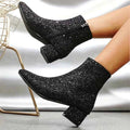 Elegant Glitter Ankle Boots-footwear > ankle boots-Laventaire-Laventaire