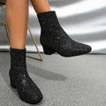 Elegant Glitter Ankle Boots-footwear > ankle boots-Laventaire-Laventaire