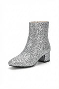 Elegant Glitter Ankle Boots-footwear > ankle boots-Laventaire-Silver-36-Laventaire