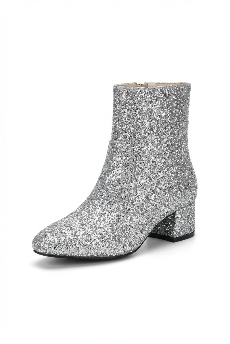 Elegant Glitter Ankle Boots-footwear > ankle boots-Laventaire-Silver-36-Laventaire