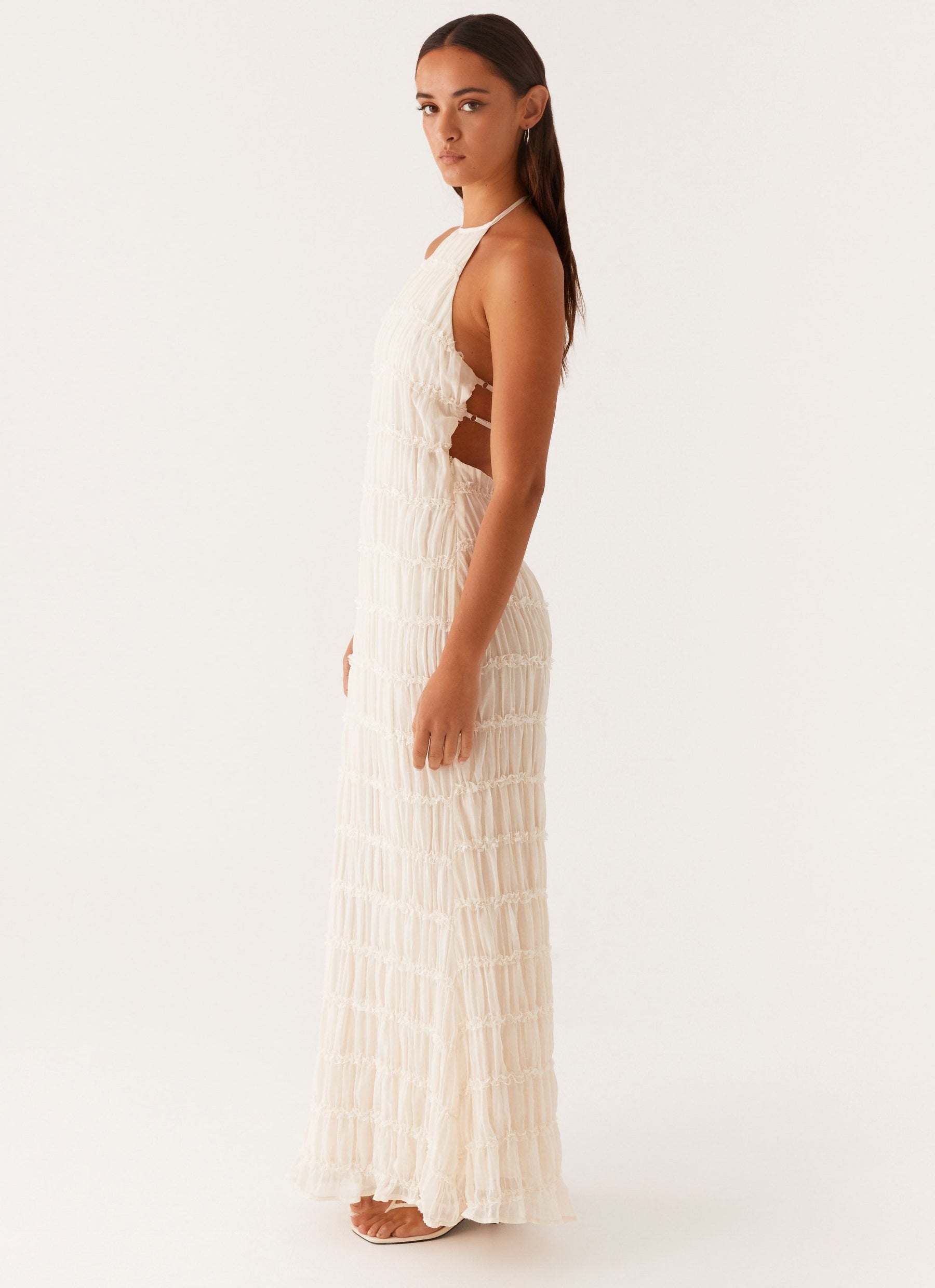 Elegant Halter Neck Maxi Dress-dresses > maxi dress-Laventaire-Laventaire