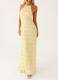 Elegant Halter Neck Maxi Dress-dresses > maxi dress-Laventaire-Laventaire