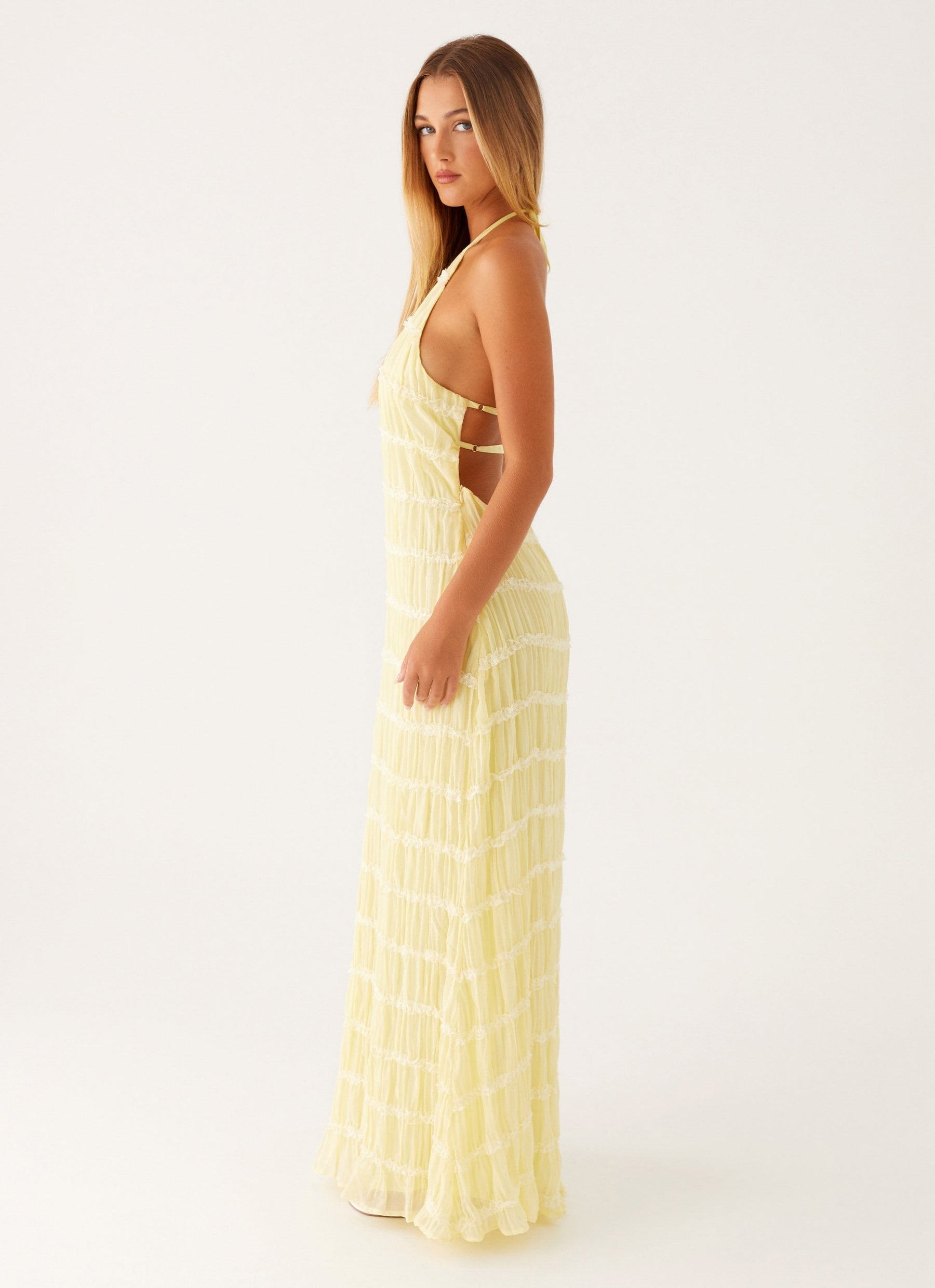 Elegant Halter Neck Maxi Dress-dresses > maxi dress-Laventaire-Laventaire