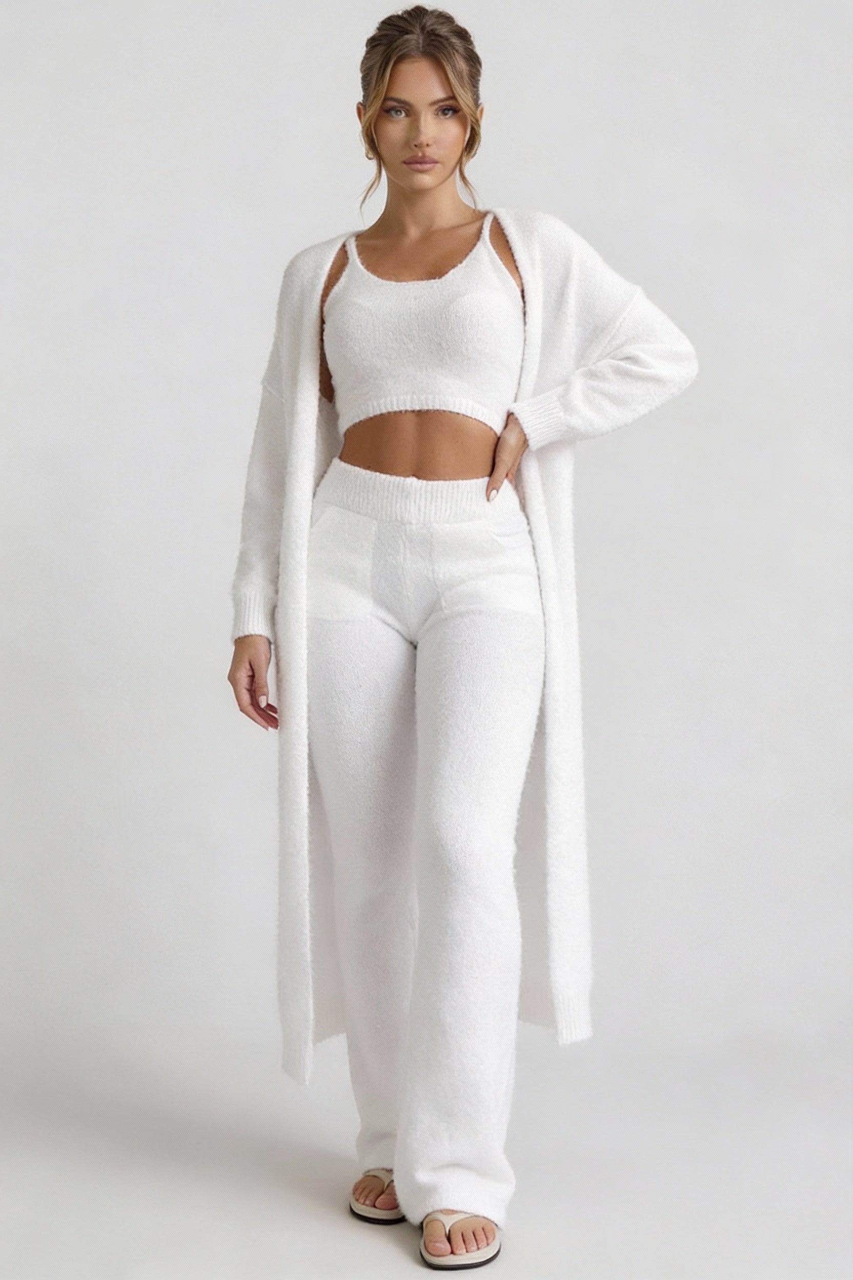 Elegant Home Lounge Set-loungewear > loungewear set-Laventaire-White-S-Laventaire
