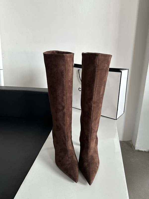 Elegant Knee Boots-footwear > knee boots-Laventaire-Dark Brown-35-Laventaire