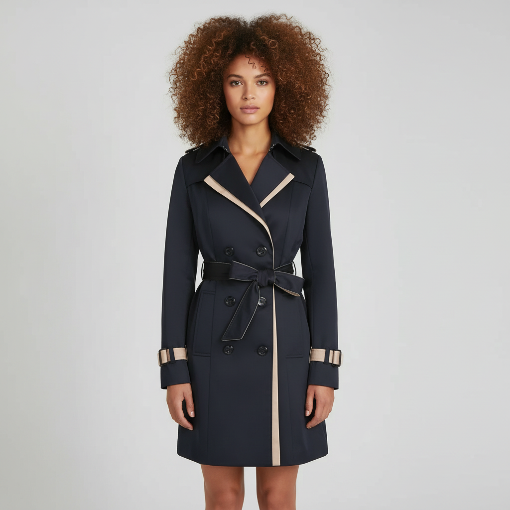 Elegant Long Trench Coat-outerwear > trench coat-Laventaire-Laventaire